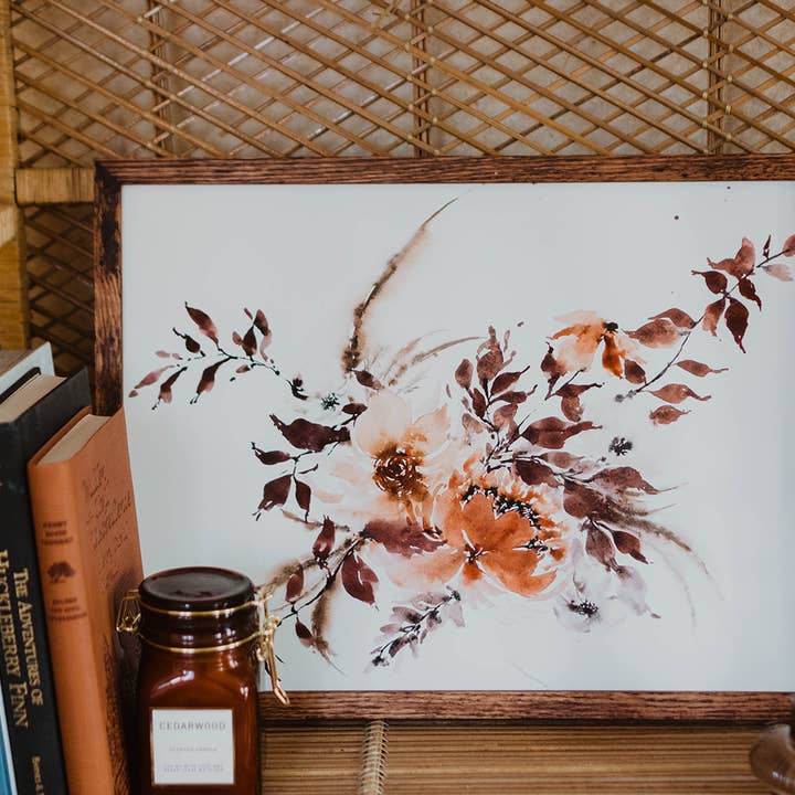 Paperbec Design Co. - Wholesale Art Print - Bohemian Rust Purple Dried Floral Art Print2