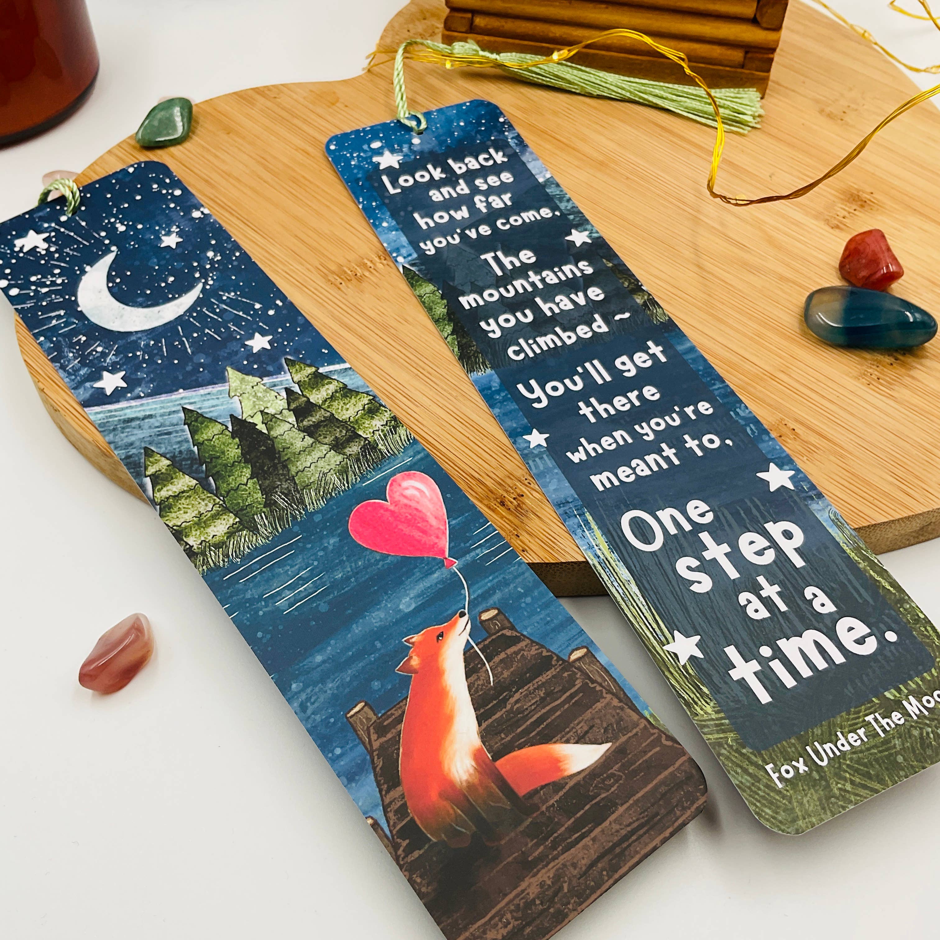 Fox Under The Moon – wholesale Bookmark – Fox Bookmark - One Step At A Time6
