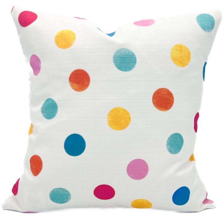 Sommer Bunte Aquarellpunkte Kissen für den Großhandel von Rachel Brooks Design, LLC