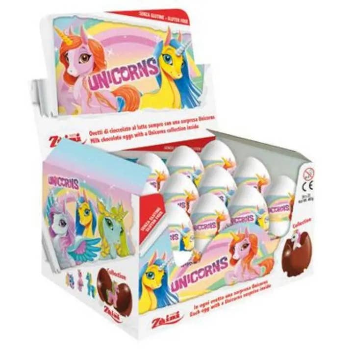 Echo Sales Canada - Wholesale Chocolate Covered Sweets - Unicorn Surprise Eggs 20g - 24 Pack GW