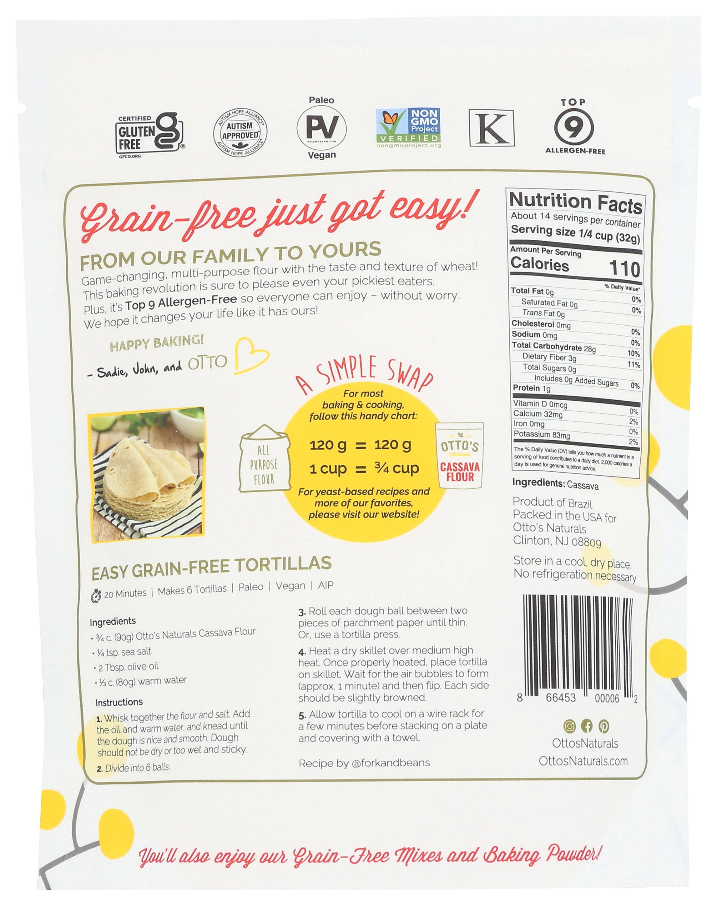 Everyday Supply Co - Wholesale Flour - OTTOS NATURALS FLOUR CASSAVA - Case of 41