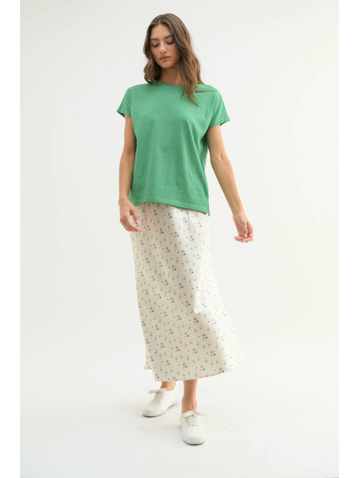 Wishlist Apparel - Wholesale T-Shirt - Women's - SHORT SLEEVE SLUB BOYFRIEND FIT TEE / WL24-94715