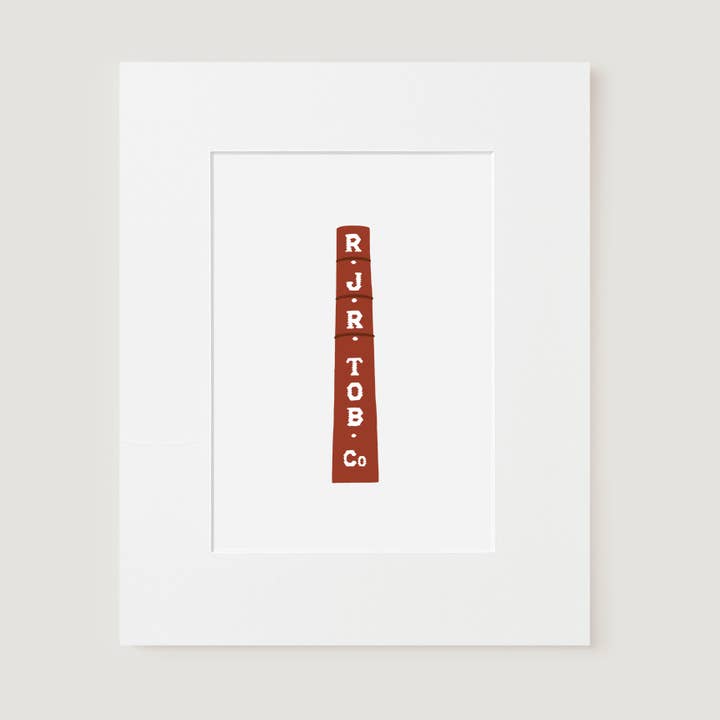 Matted Art Print, RJR Smoke Stack for wholesale by Doster Paper Co.