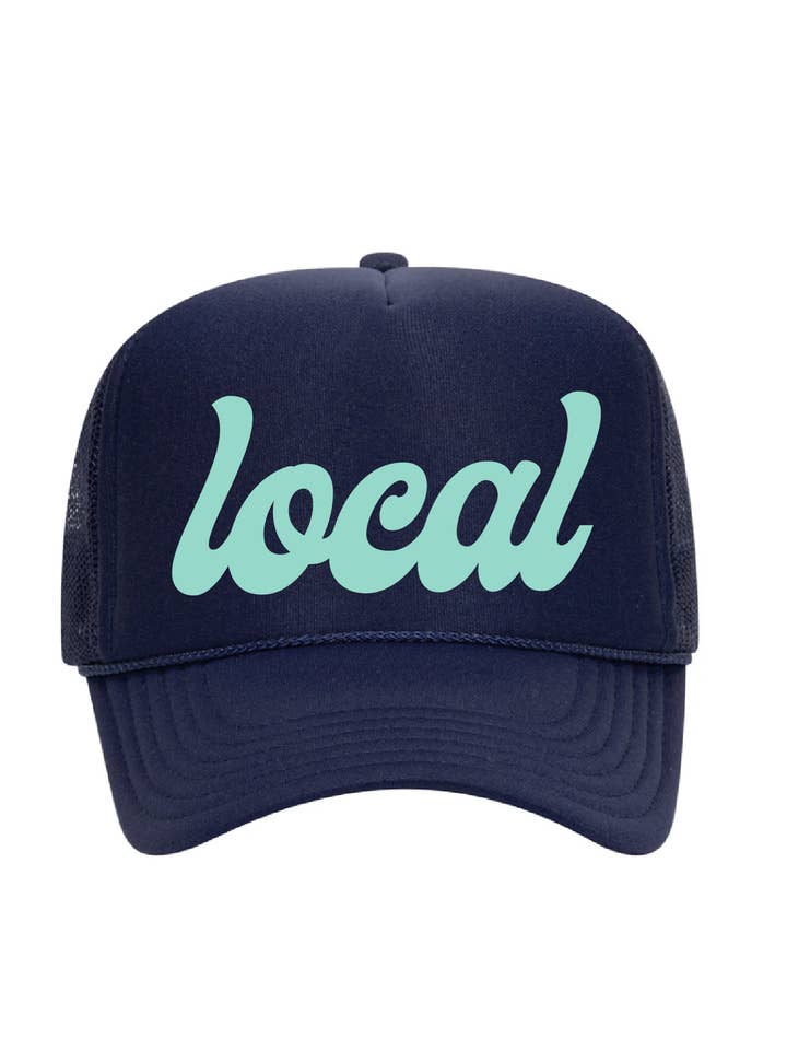 Foam Trucker Hat / Navy + Teal / Local for wholesale by Salt & Sand