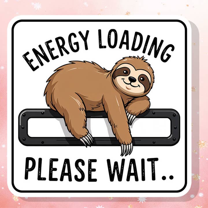 Énergie en chargement Veuillez patienter Autocollant Paresse Humour Sarcastique pour la vente par London Luxury Candles