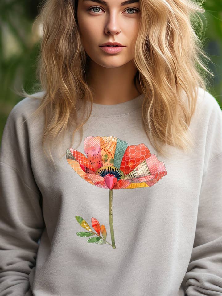 Sweat-shirts graphiques à fleurs de pavot. pour la vente par DG WORLD
