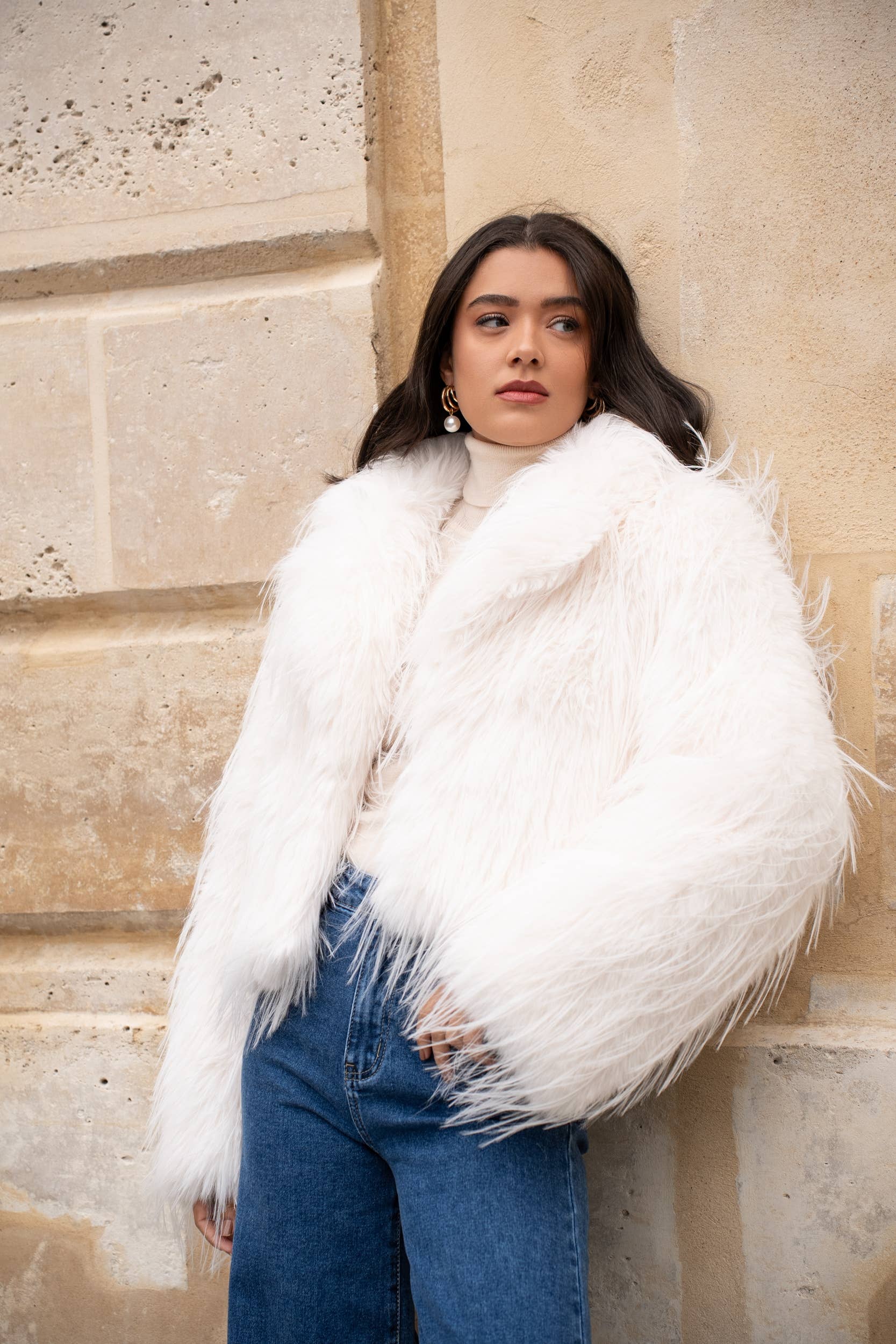 CHOKLATE PARIS - Venta al por mayor Chaqueta - Mujer - Chaqueta de piel sintética de pelo largo Stockholm FW25 - Y1124