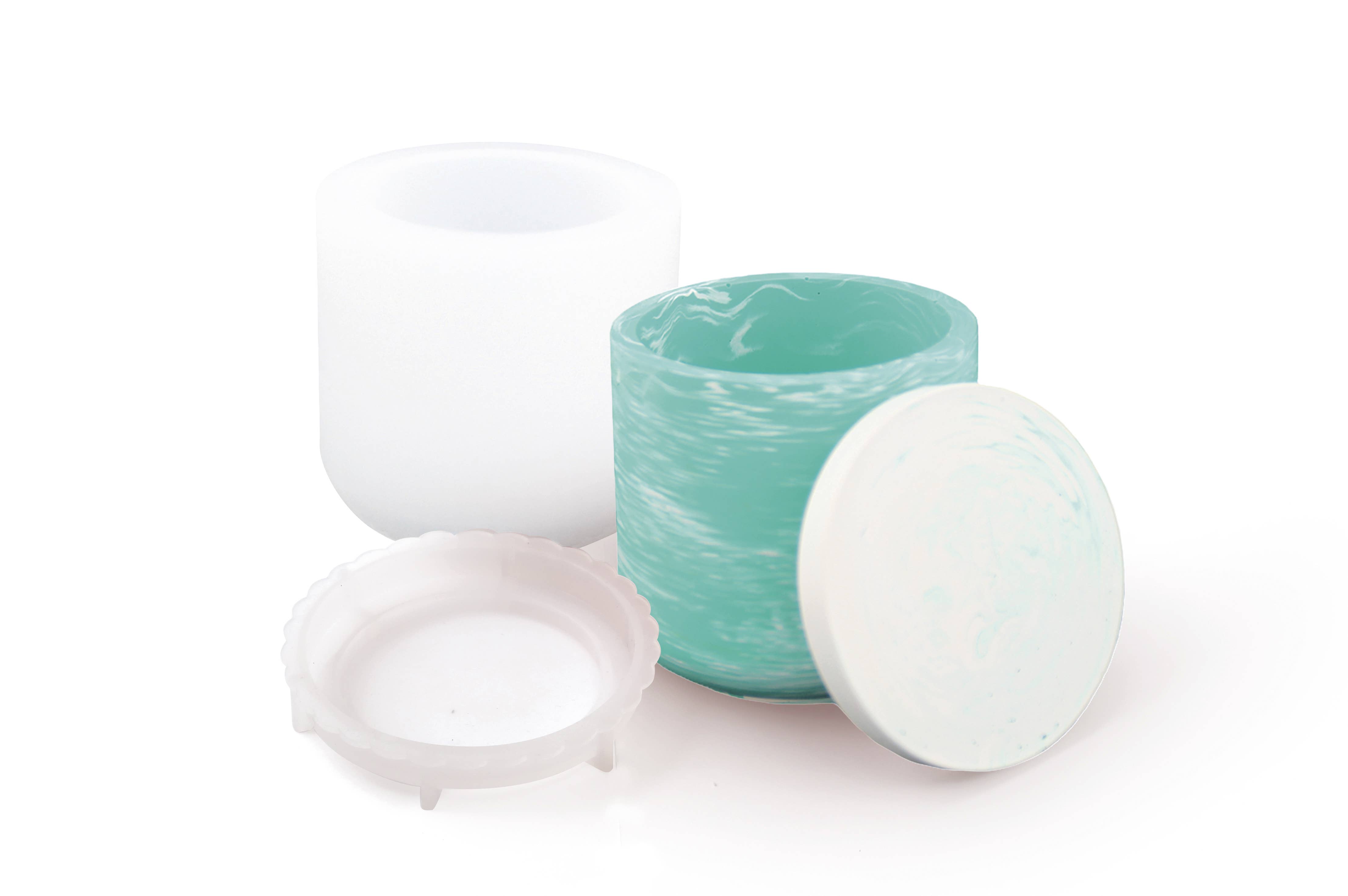 Graine Créative - Wholesale Bath Soap Dish - JESMONITE SILICONE MOLD Ø 8CM X 7.7CM - SMOOTH POT + LID3