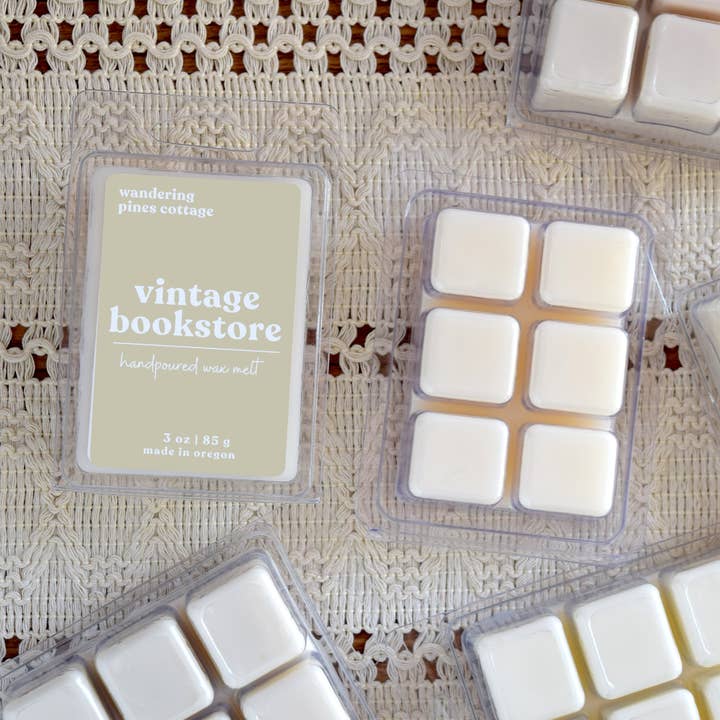 Vintage Bookstore Fall Wax Melts Clamshell - 3 oz for wholesale by Wandering Pines Cottage