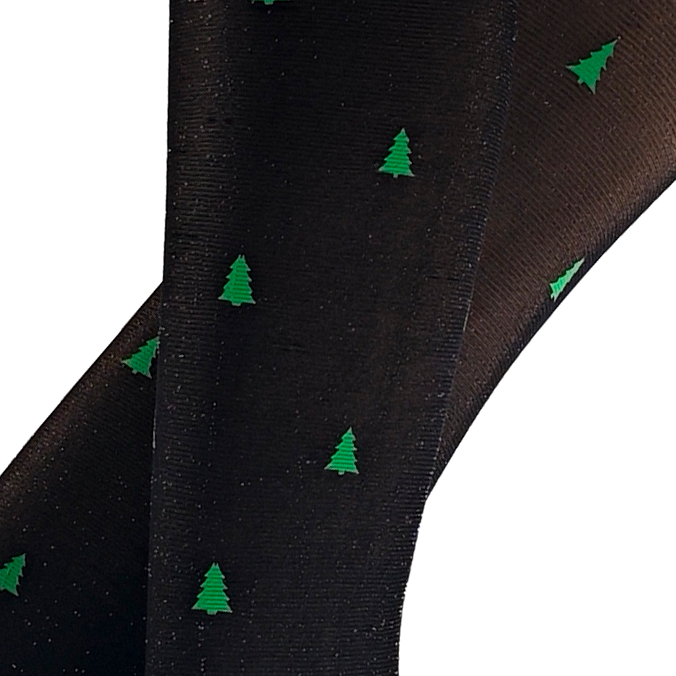Snazzy Santa - Wholesale Tights - Women's - Christmas tights "Shimmering black with trees"1
