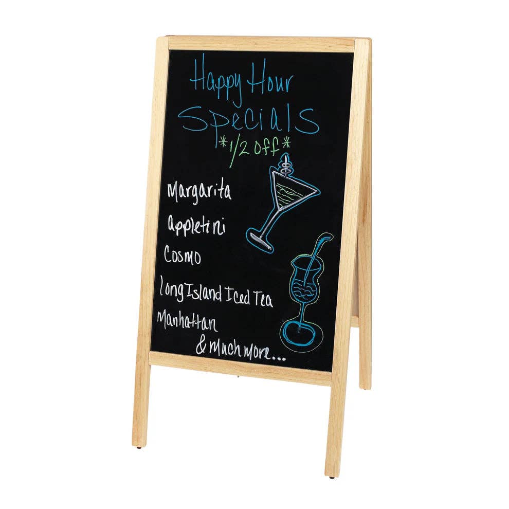 EcoQuality - Wholesale Chalkboard - MBAF-1 to MBAF-5 A-Frame Marker Boards, Natural, Mahogany, Oak3