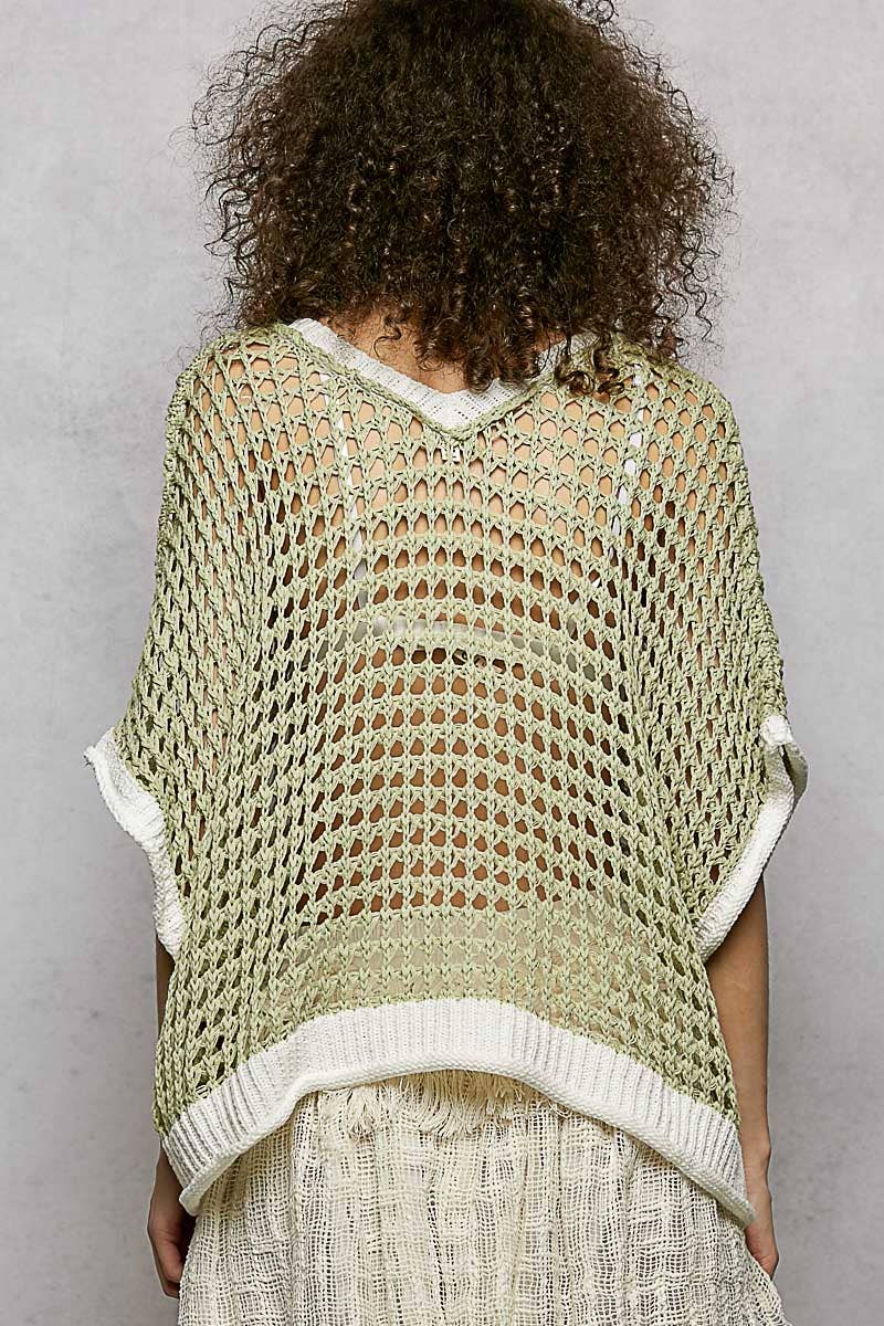 Pol Clothing - Wholesale Knit Top - Women's - Round Neck Sleeveless Floral Thin Sweater Top SALE32