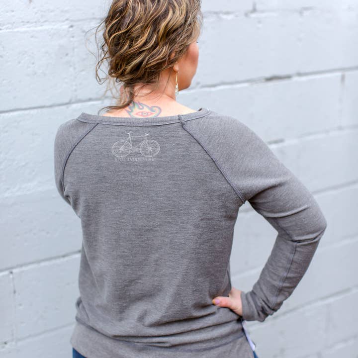 Vital Industries - Wholesale Graphic Sweatshirt - Women's - Womens Fixie Bicycle French Terry Reversible Sweatshirt