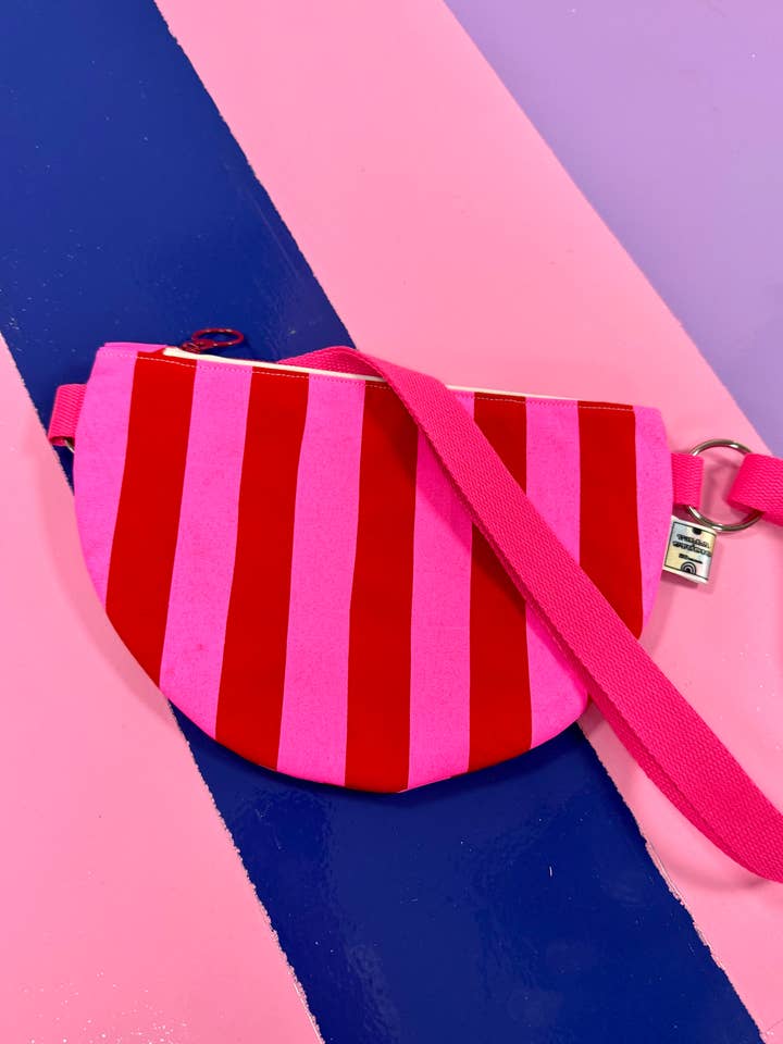 Pink and Red Stripes Crossbody bag for wholesale by Yolla.studio