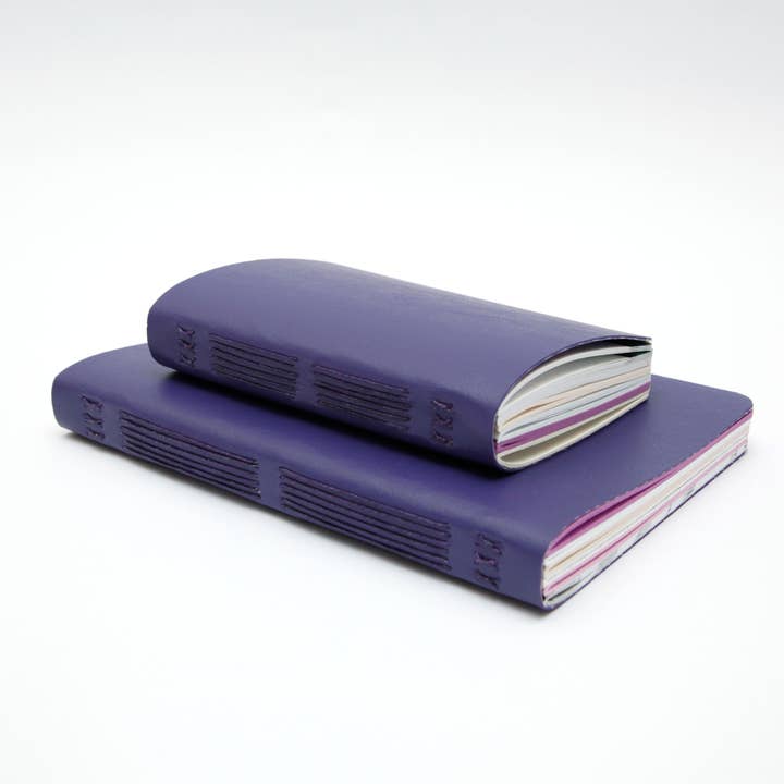 Purple Handsewn Notebook with Assorted Paper for wholesale by Original Brooks