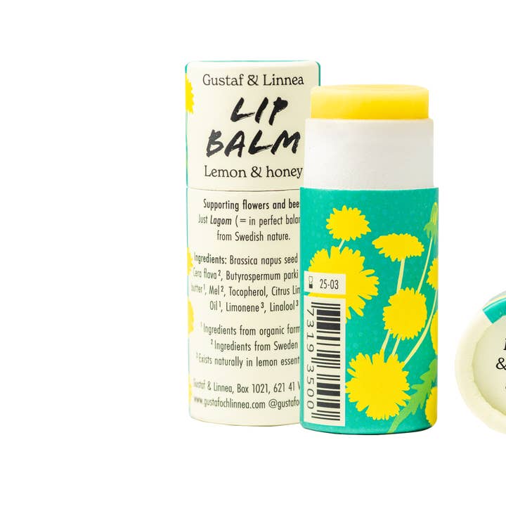 Gustaf och Linnea - Wholesale Lip Balm - Läppbalsam - Citron och honung - i pappersförpackning1