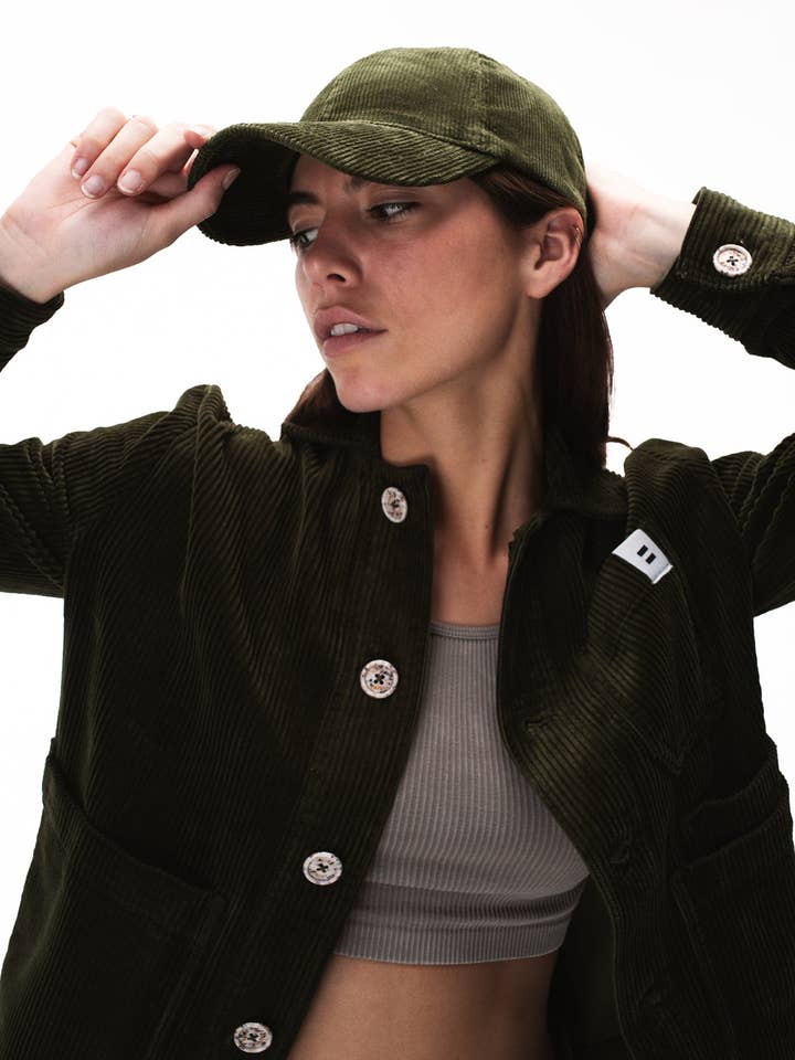 OLIVE GREEN CHUNKY RIBBED JACKET for wholesale by Côtelé Paris
