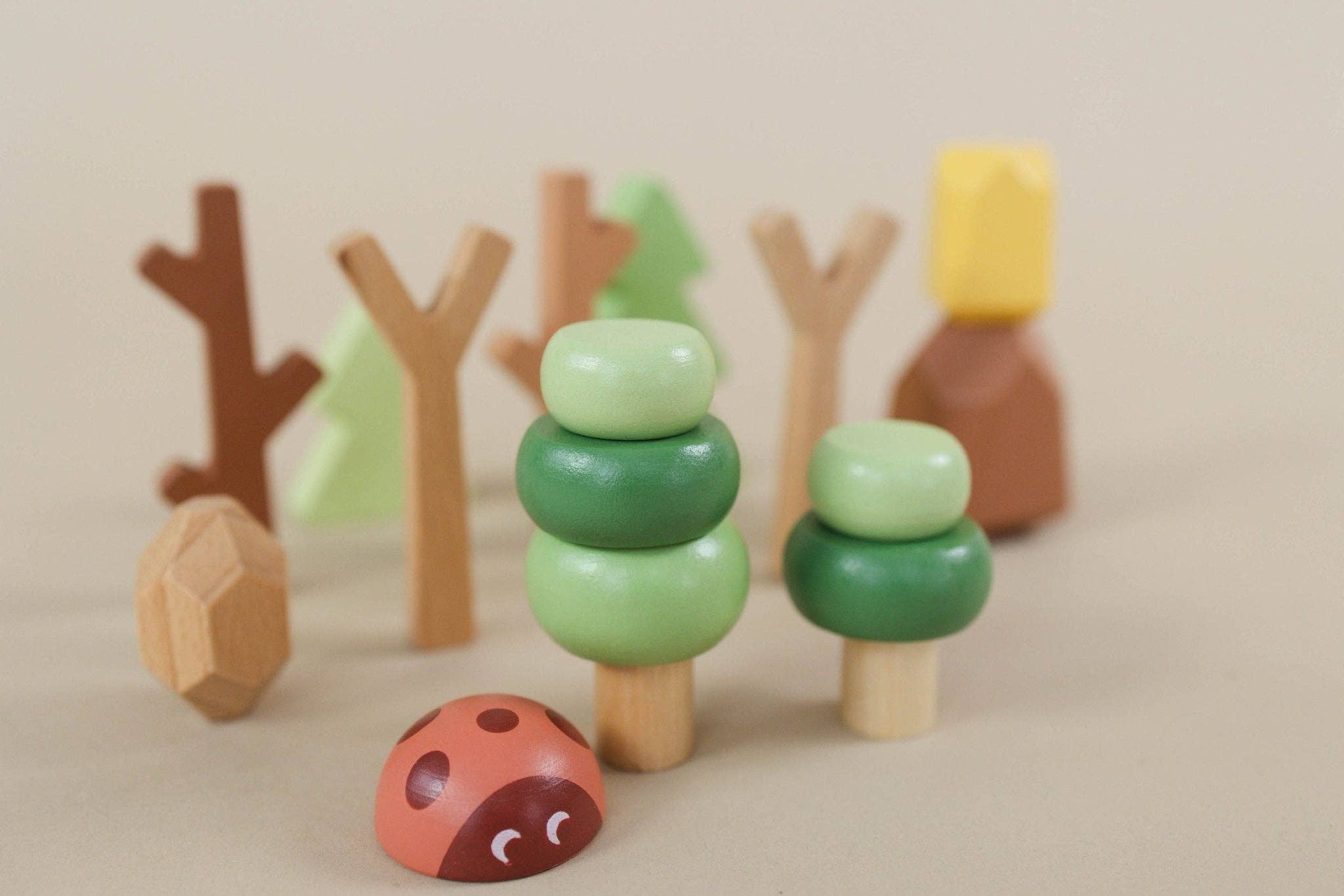 Spirit 'N Sprout - Wholesale Toy set – Kids - Wooden Forest Sensory Bin Accessories - Montessori Toddler Toys - Wooden Stacking Blocks11