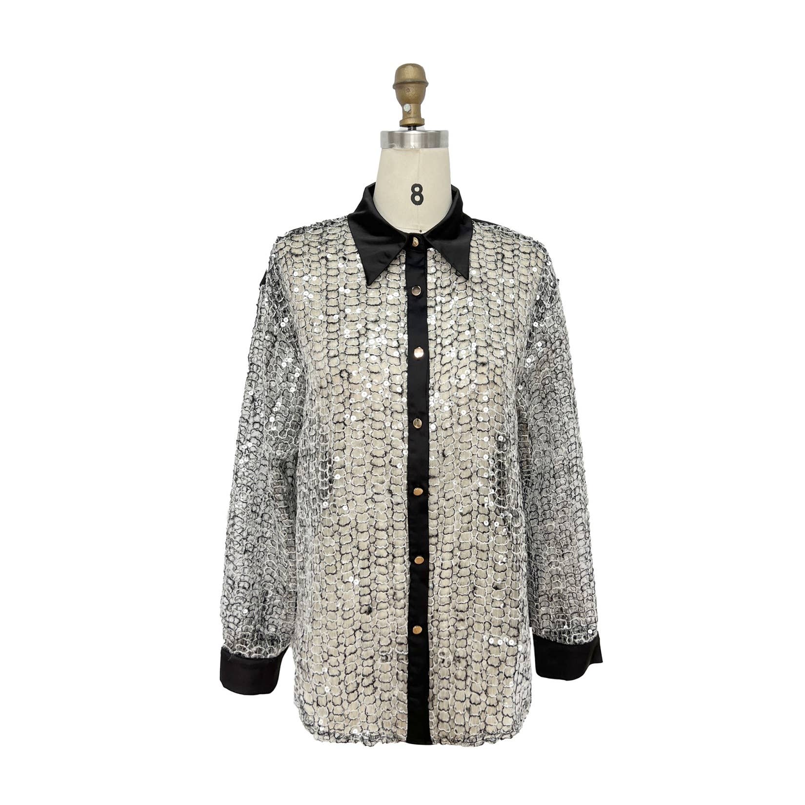 XHHH Inc - Wholesale Shirt - Women's - X9342CT Sequin Button-Up Shirt9