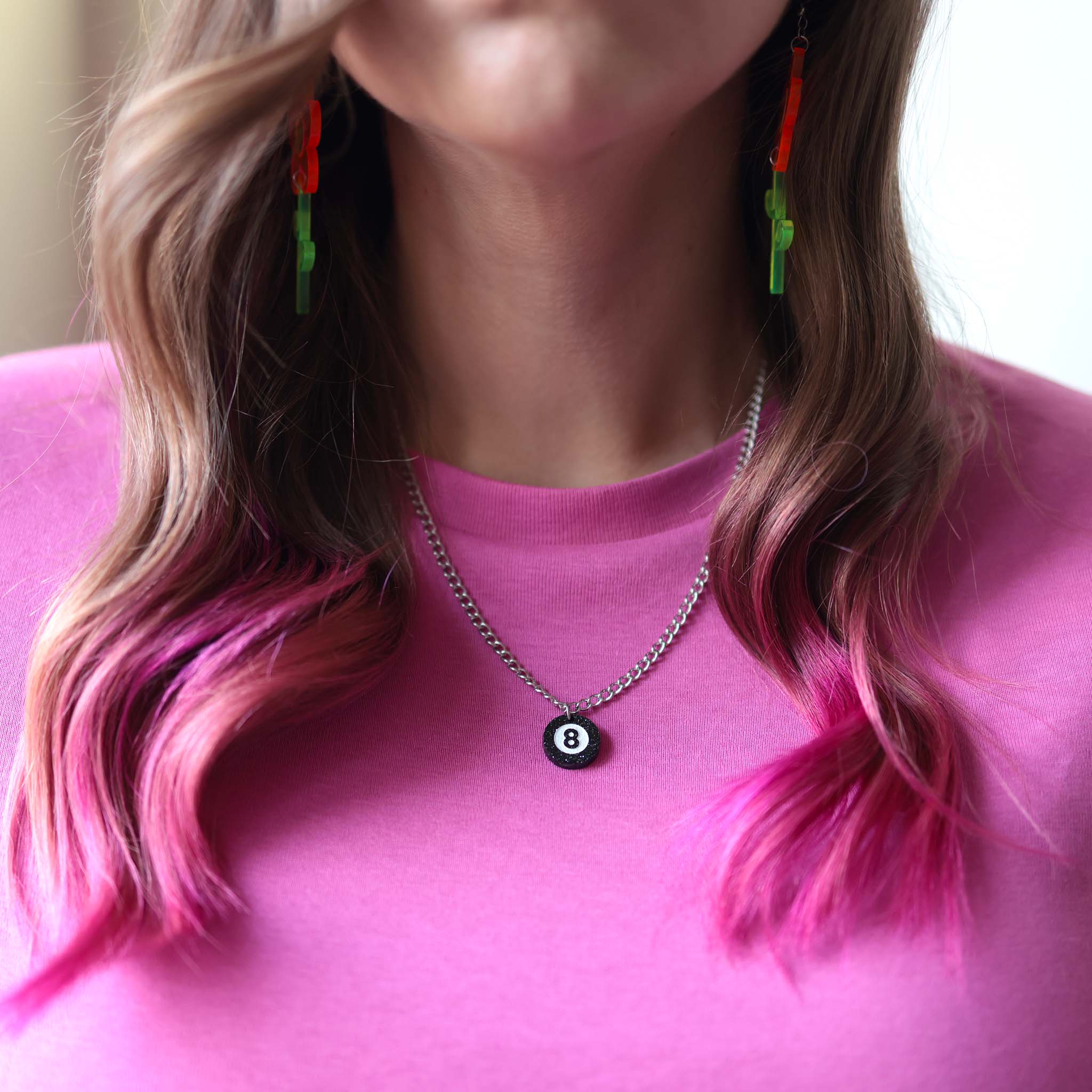 Verdant Moon - Wholesale Pendant/Charm Necklace - 8 Ball — Acrylic Necklace1