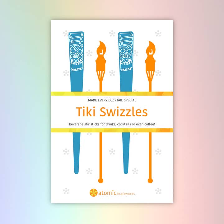 Ensemble d'agitateurs à boisson en acrylique Tiki pour la vente par Atomic Kraftworks