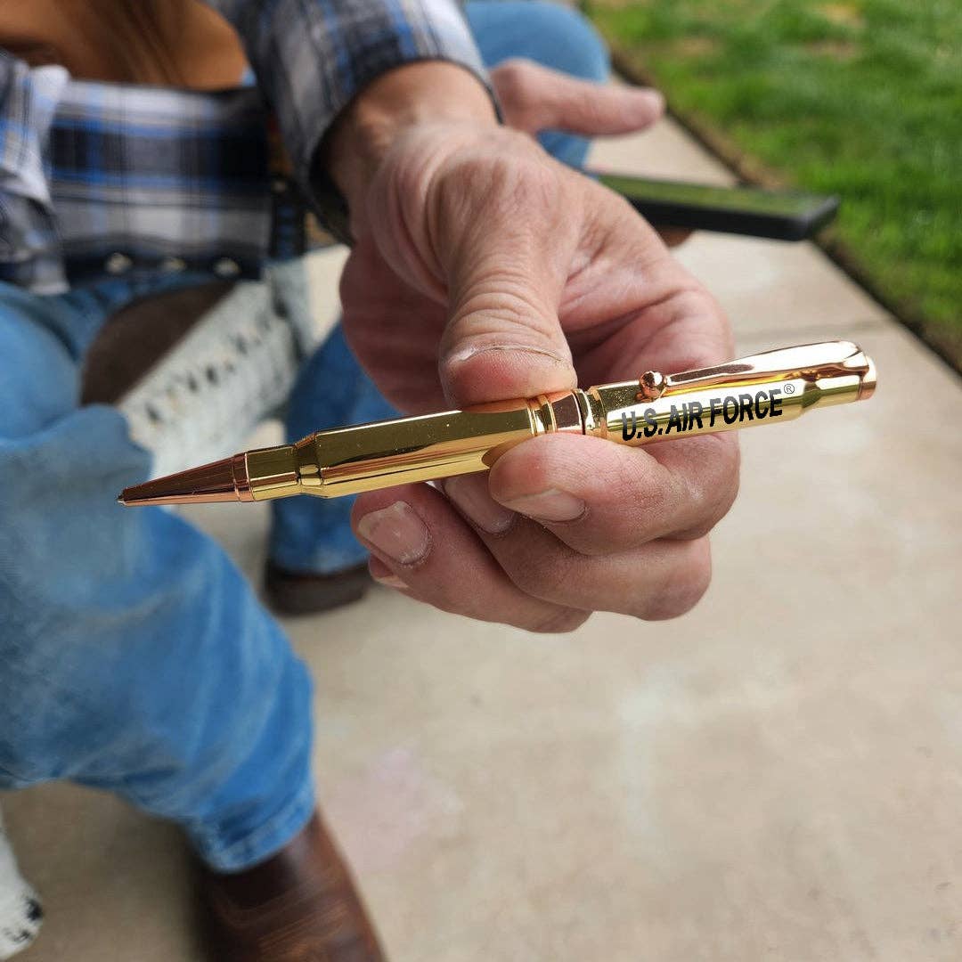 Old Southern Brass - Wholesale Pen - U.S. Air Force 308 Bullet Casing Twist Pen- Polished Brass3