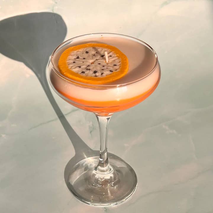 Candle Lume - Wholesale Cocktail/Liquor Glass - Passion fruit Martini Candle Tall Coupe 1