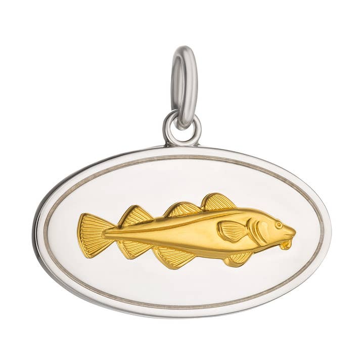 Pendentif Golden Cod - Argent sterling et or vermeil pour la vente par Colby Davis of Boston