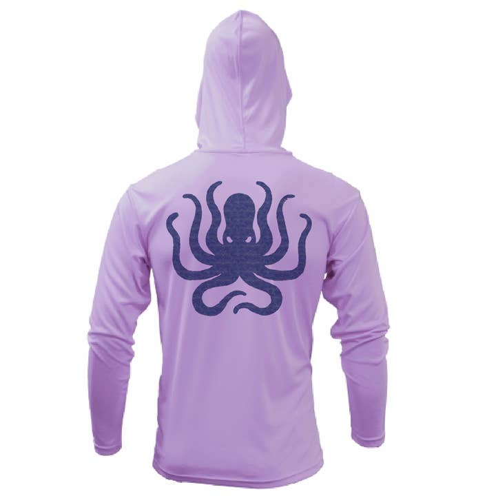 Felpa con cappuccio a maniche lunghe da donna UPF 50+ ad asciugatura rapida Siesta Key, FL Kraken per la vendita all'ingrosso da parte di Saltwater Born