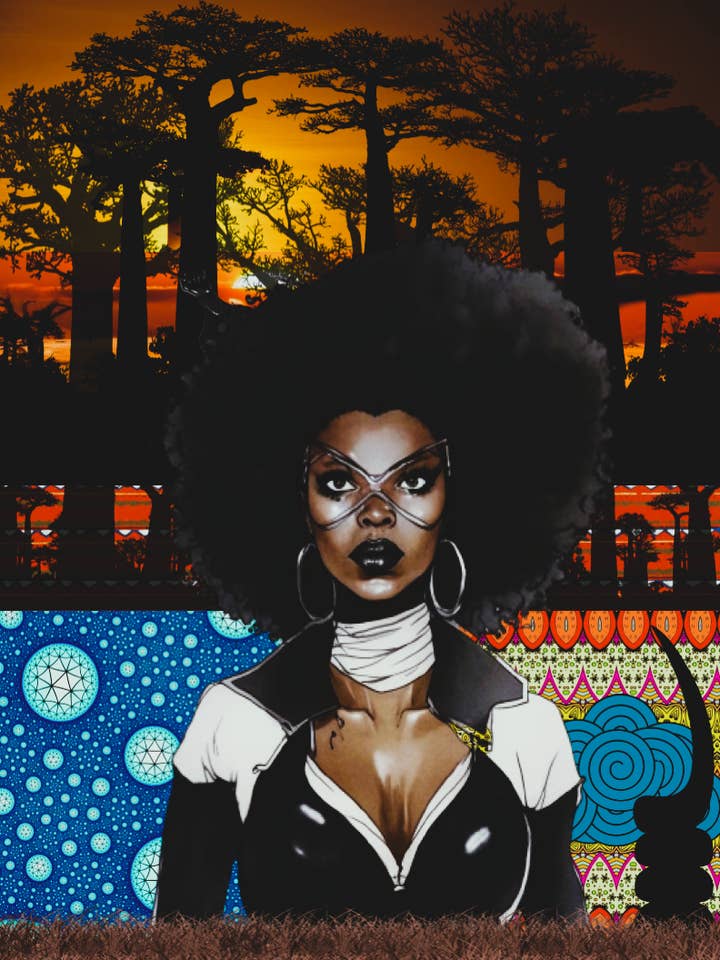 Stampa artistica Assata Burn Collage per la vendita all'ingrosso da parte di Blacartistry