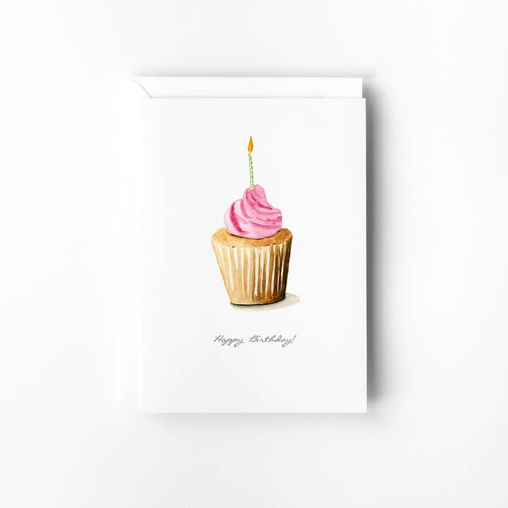 Finding Silver Pennies - Wholesale Birthday Card - Cupcake Mini Note Card | Birthday Enclosure Card1