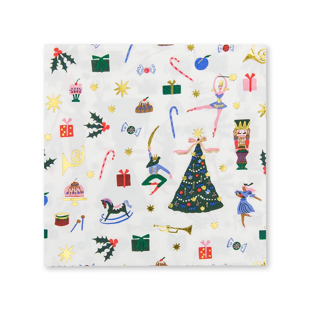Jollity & Co. + Daydream Society - Wholesale Disposable Napkin - Nutcracker Large Napkins - 16 Pk.