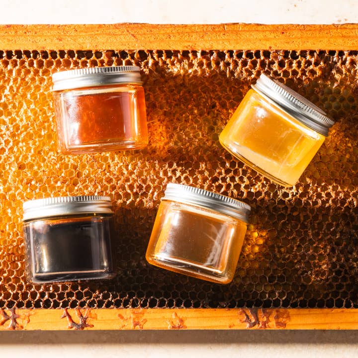 Bee Inspired - Wholesale Honey - Honey Tasting Tower | 5 Jars of 3oz Raw Honey Varietals Gift1