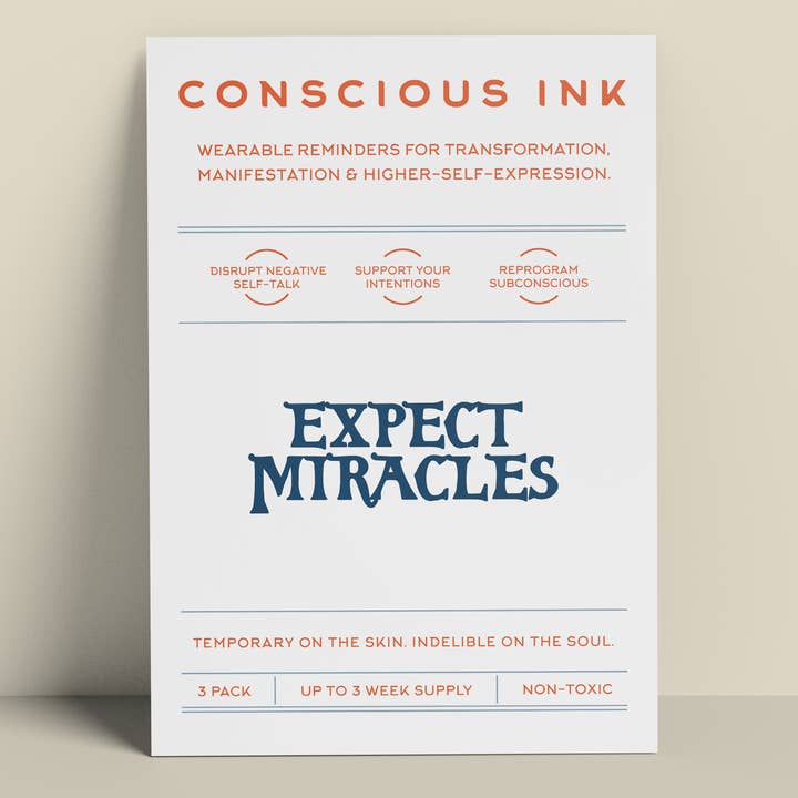 Expect Miracles Manifestation Tattoo for wholesale by Conscious Ink