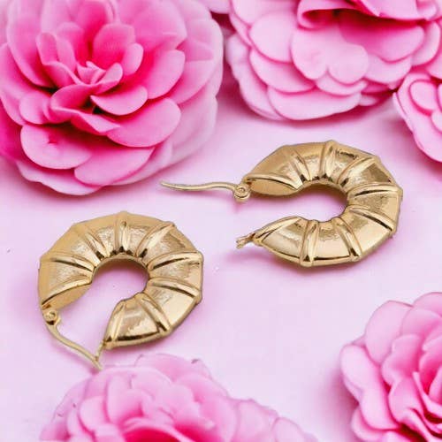 TOURMALYN - Wholesale Hoop Earrings - "ASTERIA" earrings in gold stainless steel2