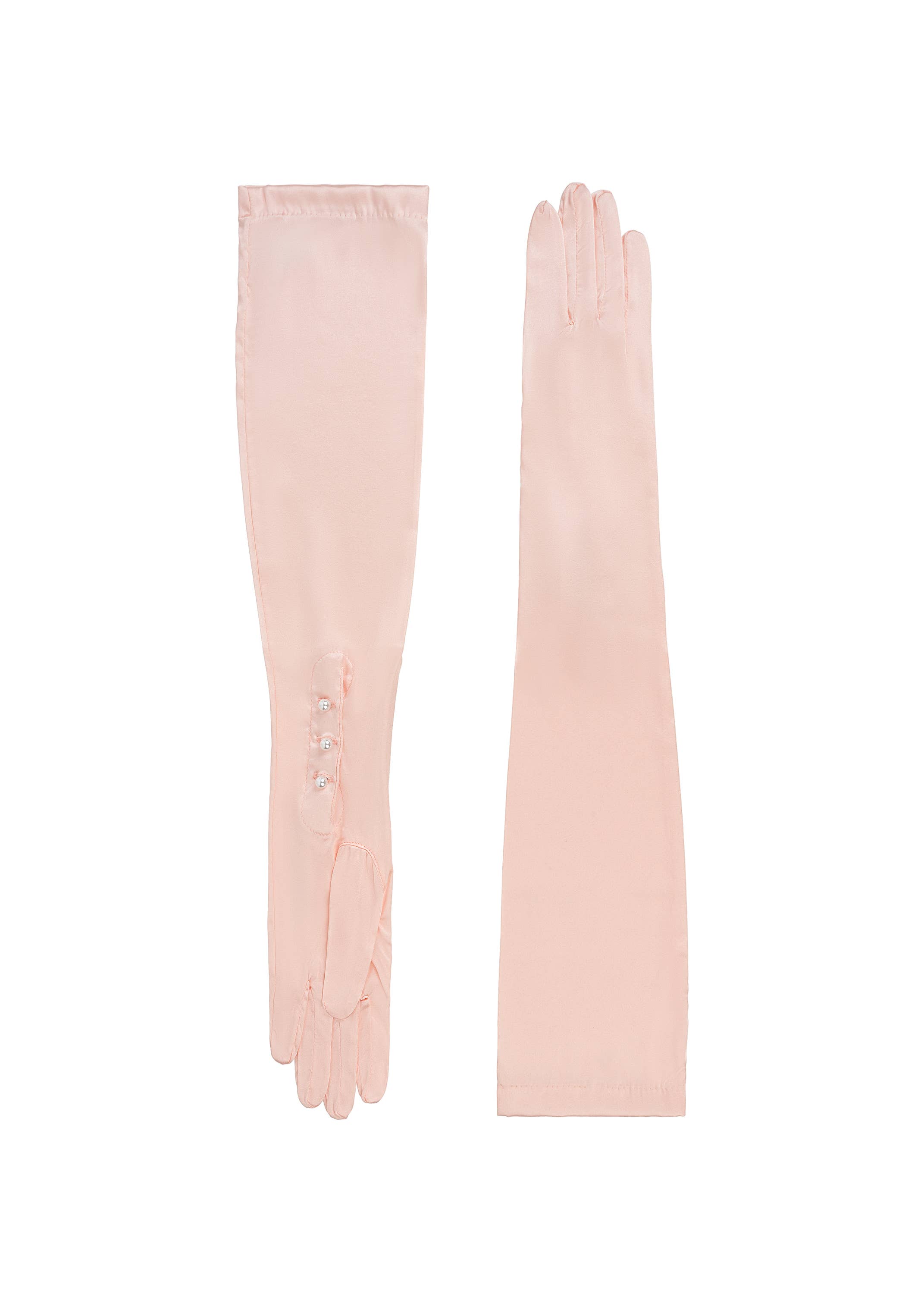 AMATO NEWYORK                          Carolina Amato – Großhandel Handschuhe – Damen – (130) Formeller Seidenhandschuh in Opernlänge mit 3 BTN Mousquetaire 0