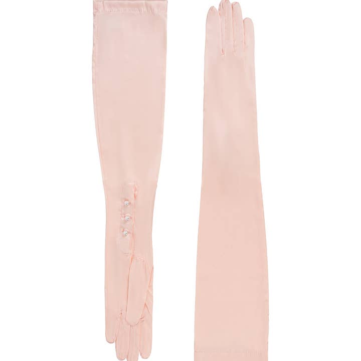 AMATO NEWYORK Carolina Amato - Vendita all'ingrosso Guanti - Donna - (130) Guanto formale in seta lunghezza Opera con moschettone da 3 btn