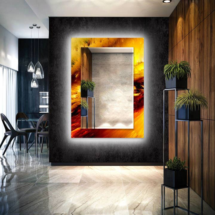 Espejo de pared abstracto de vidrio templado para venta al por mayor de MyPhotostation