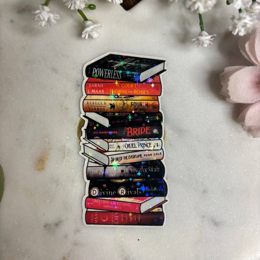 Awfullynerdy.co - Wholesale Sticker - Romantasy Books Bookstack Sticker2