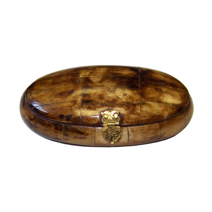 Caja ovalada de hueso vintage envejecida, 5-1/2” para venta al por mayor de Madison Bay Co. - Historical Home Decor Reproductions
