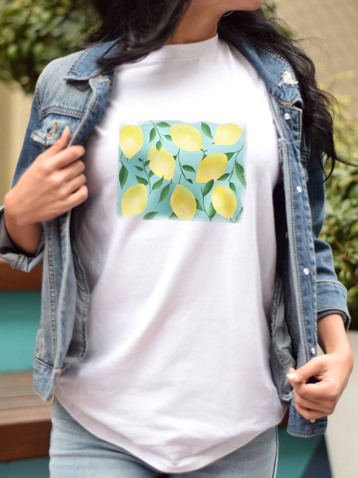 Lemon Dream Print Tee for wholesale by Marvy Gal