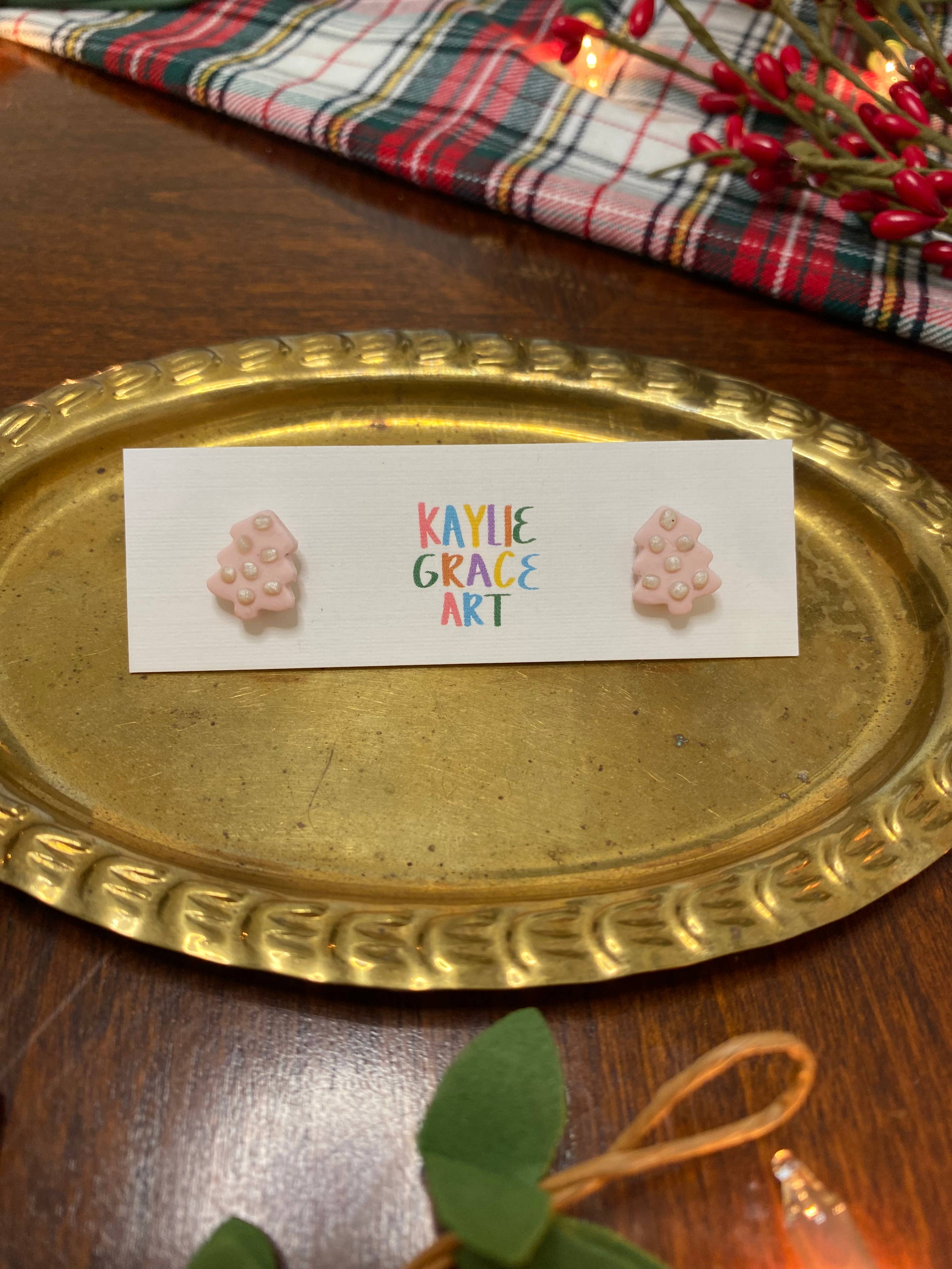Kaylie Grace Art - Vente Clous d'oreille - Clous d'arbre de Noël fantaisistes3