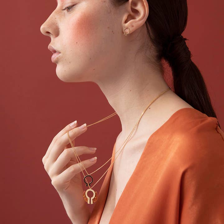 Kintsukuroi - colar médio de couro TÓQUIO por atacado de Peau de Fleur