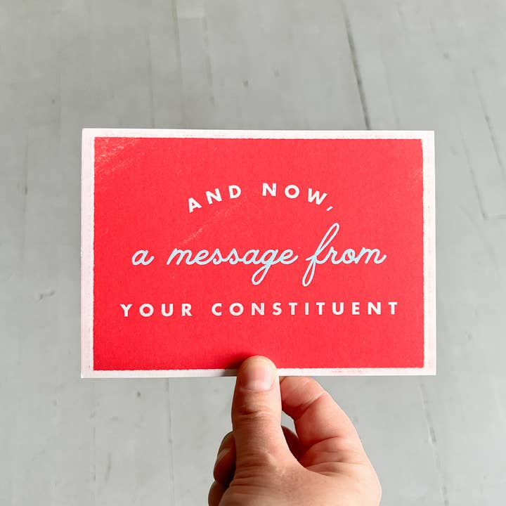 Free Period Press - Vendita all'ingrosso Cartoline - Un messaggio dal tuo elettore: cartolina d'azione politica2