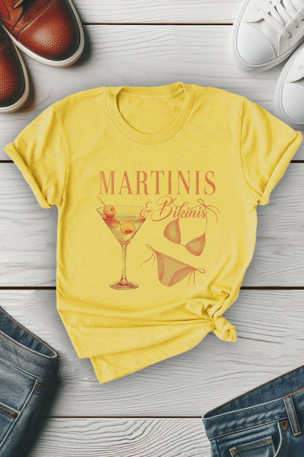 Top Avenue - Wholesale Screen Printed T-Shirt - Women's - Martinis & Bikinis, Unisex Round Neck T-Shirt3