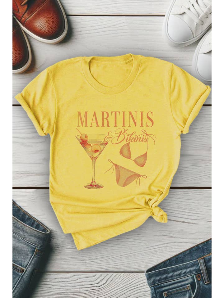 Top Avenue - Wholesale Screen Printed T-Shirt - Women's - Martinis & Bikinis, Unisex Round Neck T-Shirt3