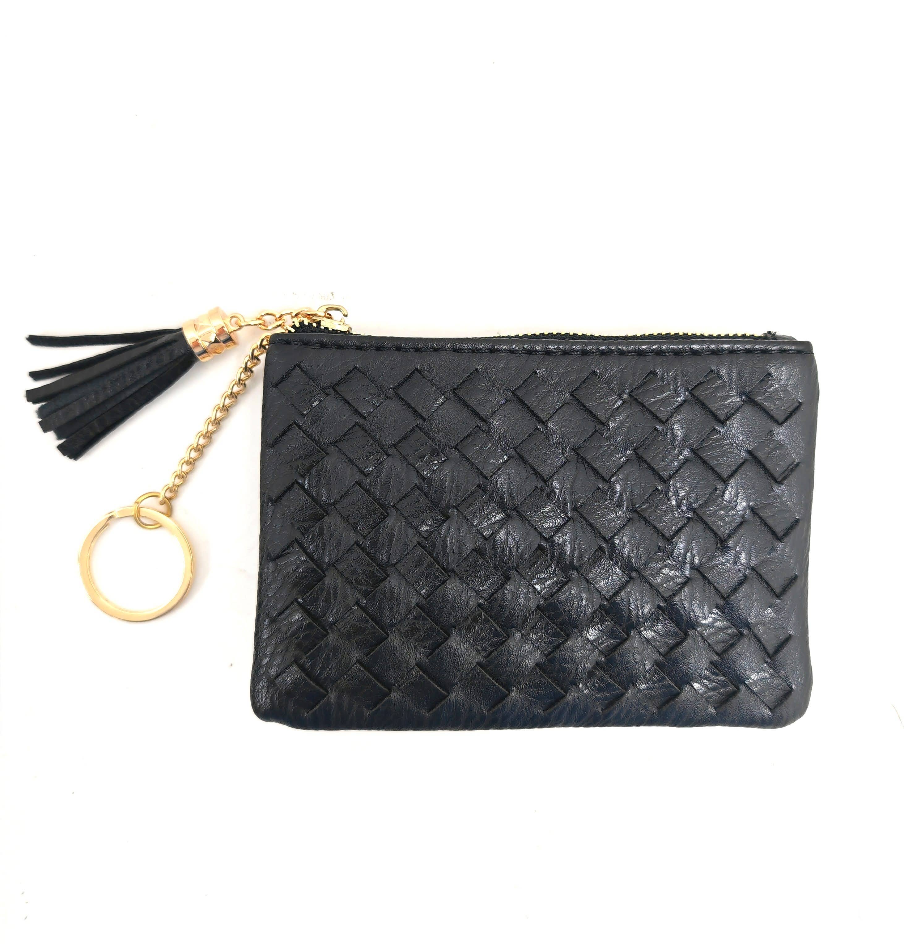 Superbia – Engroshandel Møntpung - Dame – Blød håndlavet vævet kvast nøglering lynlås kortholder mønt0