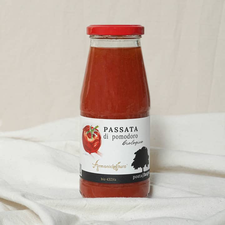 OLIO DI SERRA - Vendita all'ingrosso Salse - Passata di pomodoro (446 ml) - Agricoltura bio-musicale