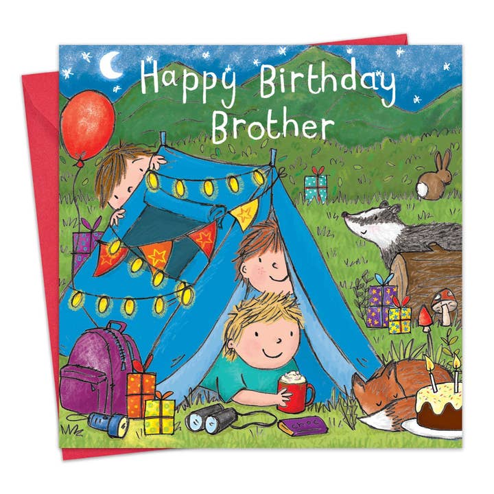 Bror födelsedagskort - Camping för wholesale av Twizler Ltd
