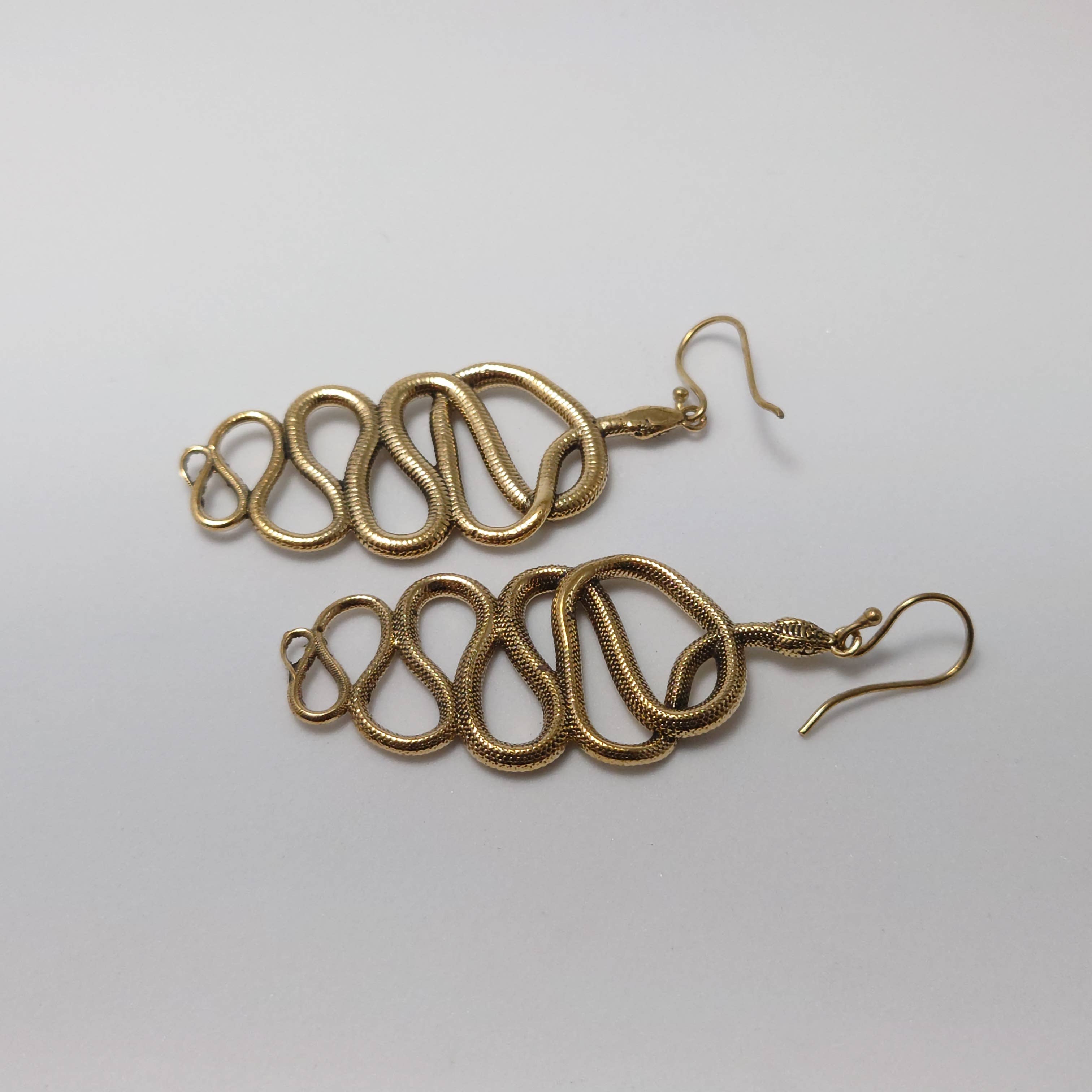 Tenzing Collections - Wholesale Dangle Earrings - Snake Earrings, Golden8